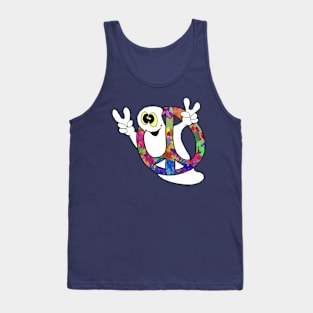 Peace ghost inside a multi-colored peace sign Tank Top